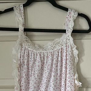 Vintage valentines hearts Full length cotton blend night set